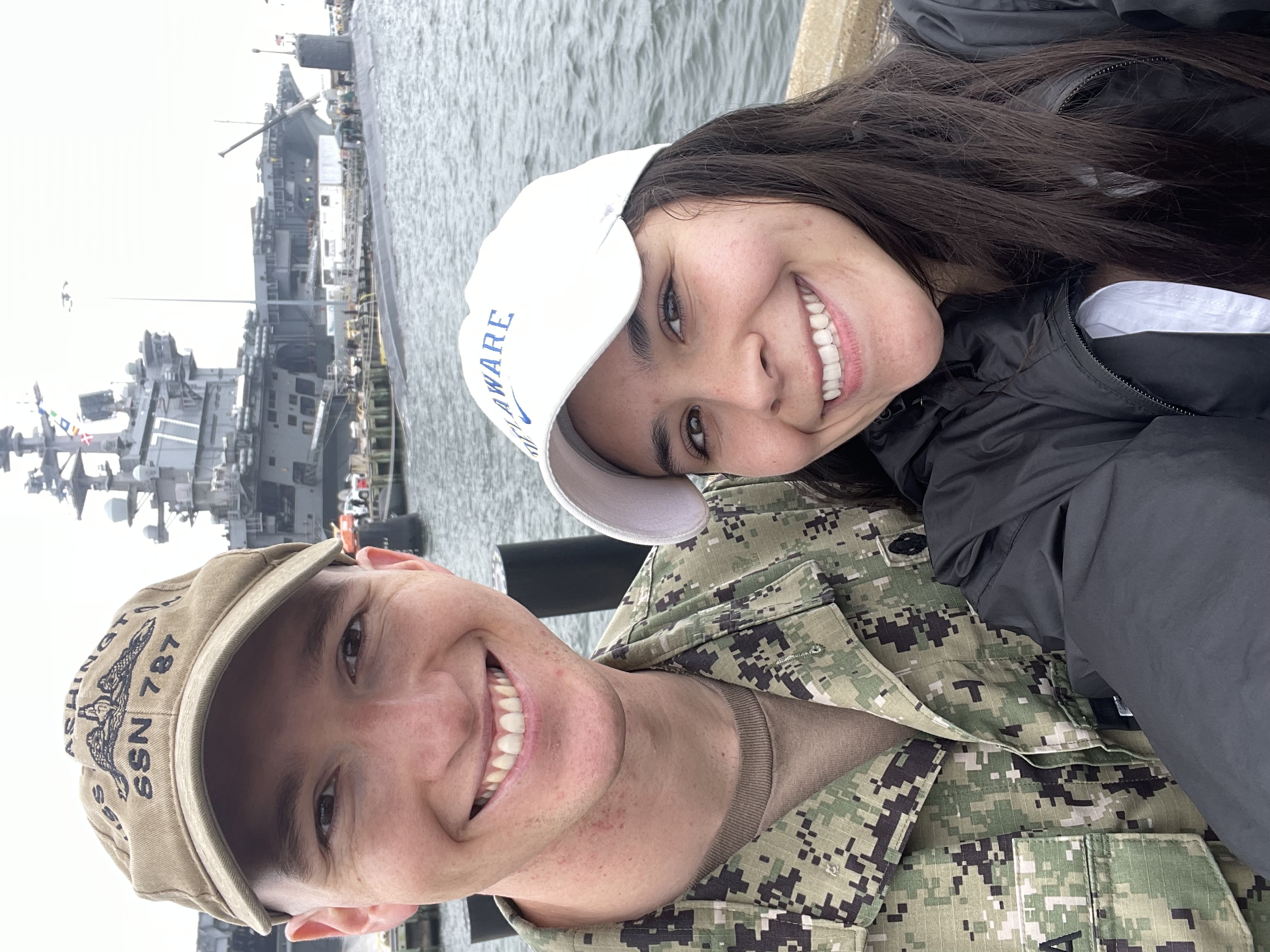 Right before deployment: pier-side with Lauren and the USS Washington (SSN 787), Norfolk, VA (May 2023)