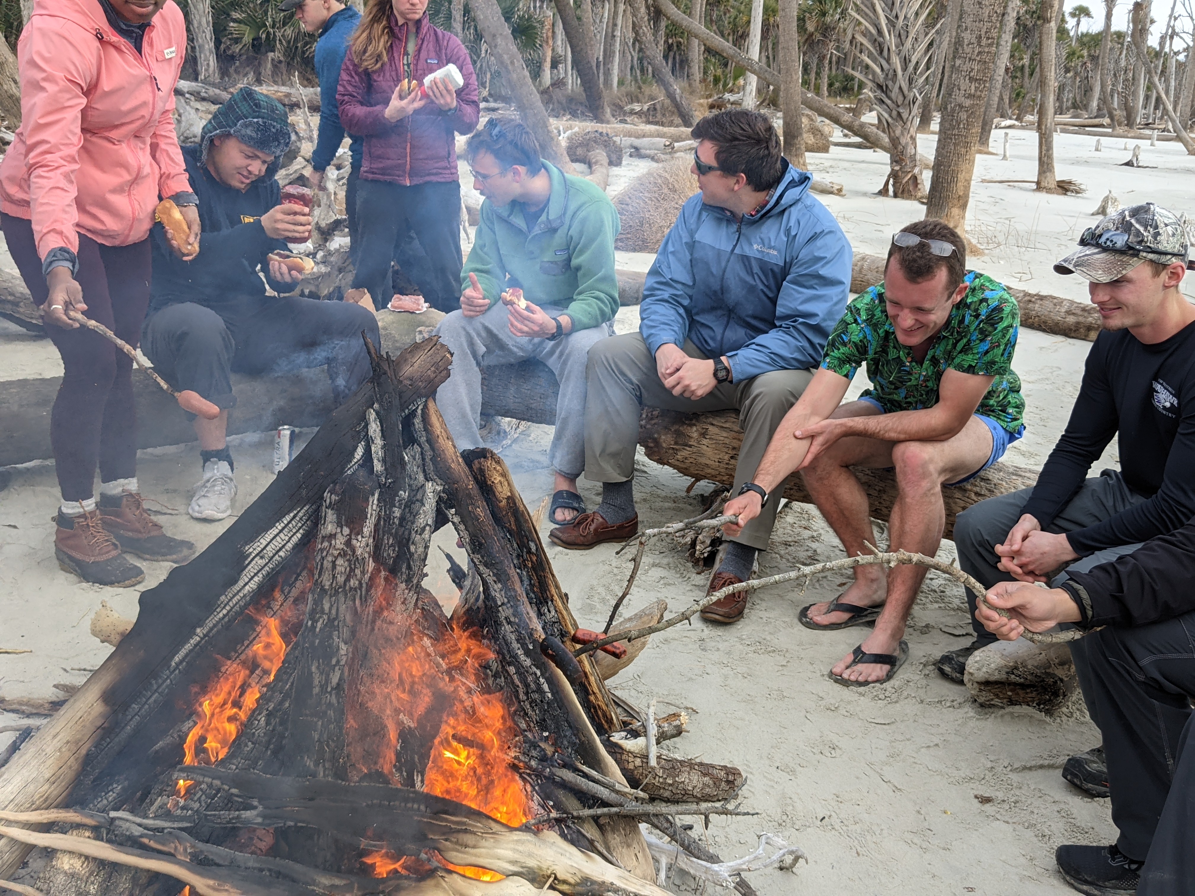 Beach bonfire with friends from Prototype, Boneyard Beach, Charleston, SC (January 2022)