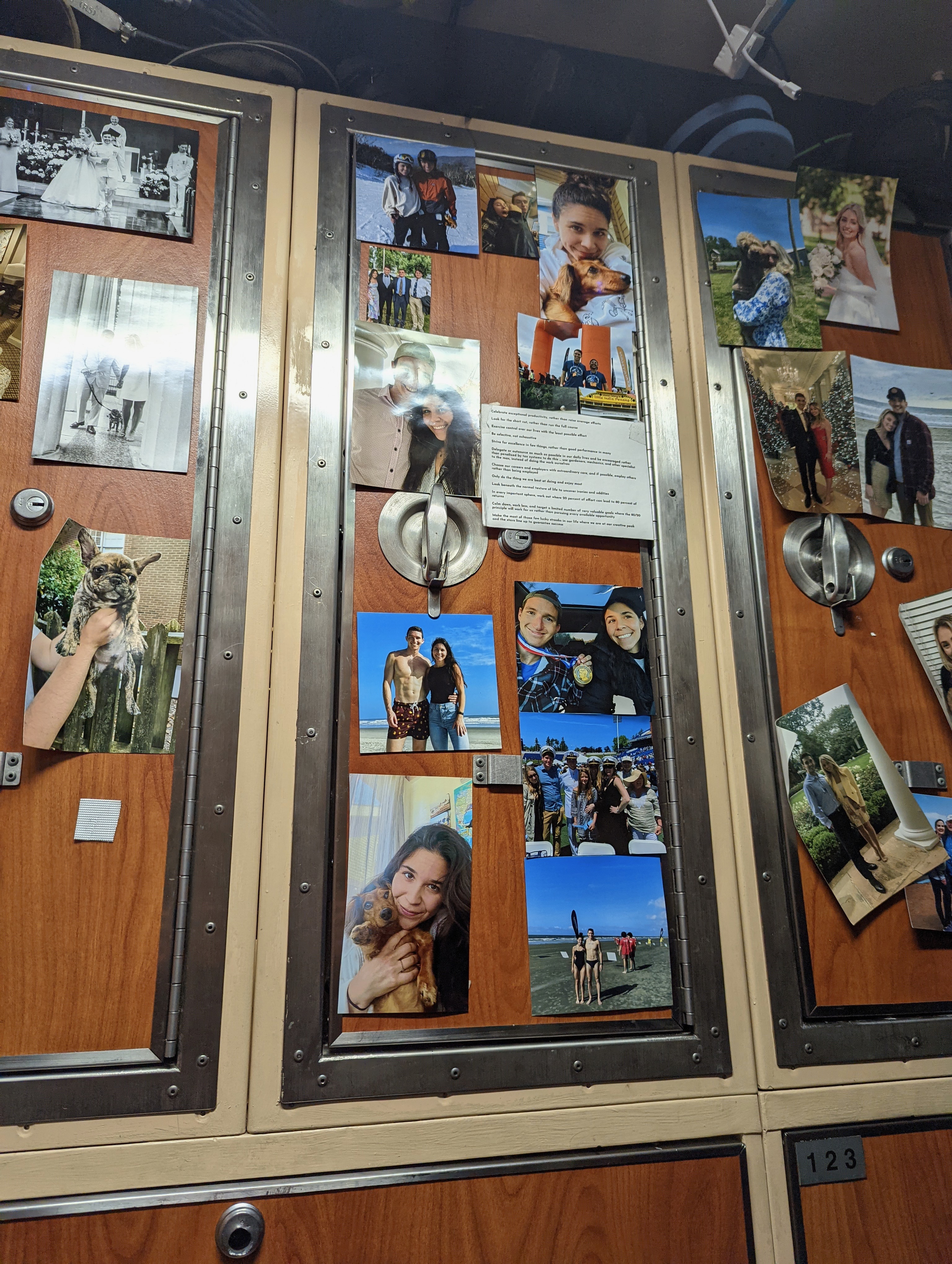 Personal photos on my locker during deployment (November 2023)