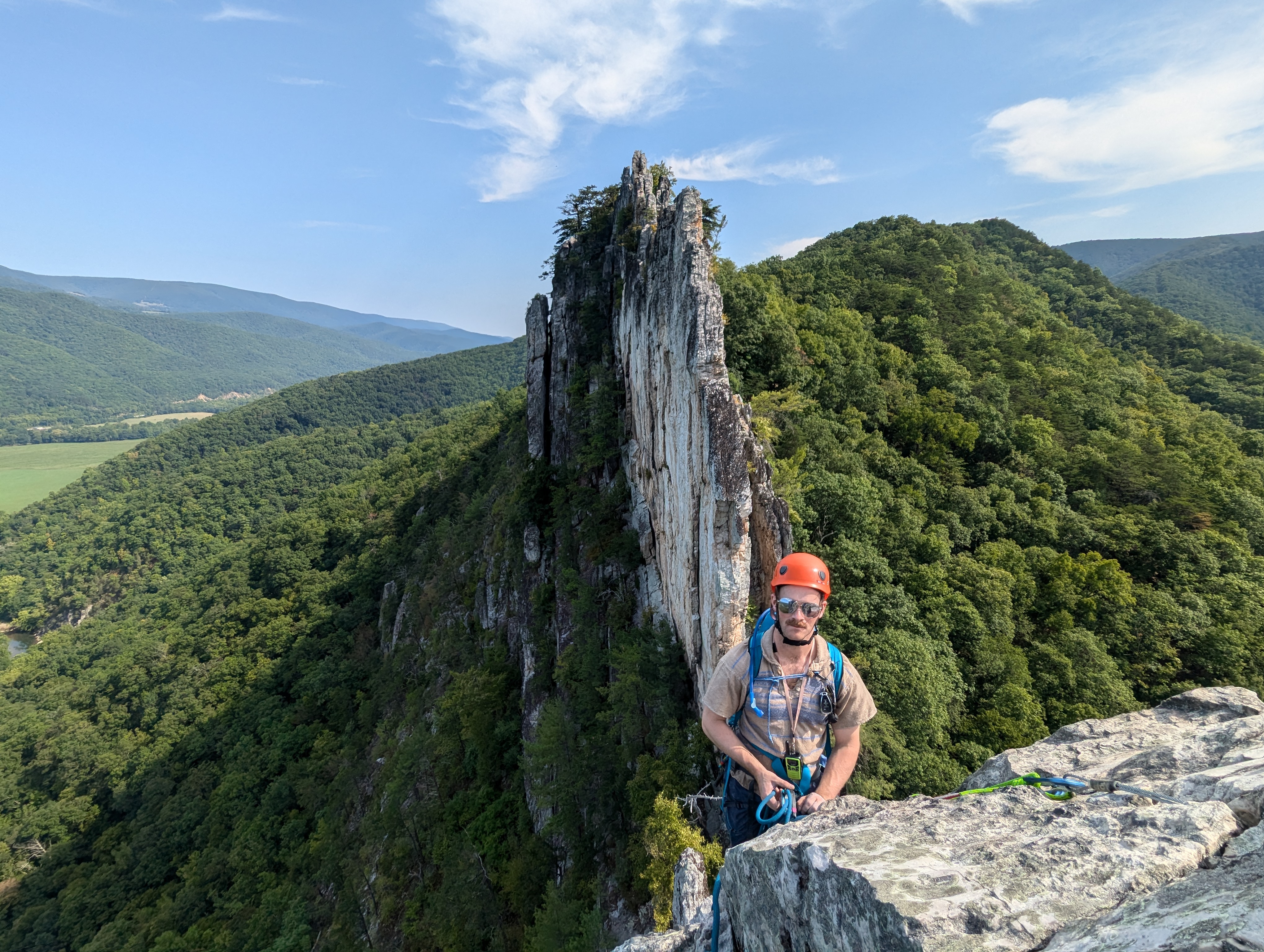 Climbing Seneca Rocks with my best friend from college, a day drive from Norfolk, VA (August 2024)